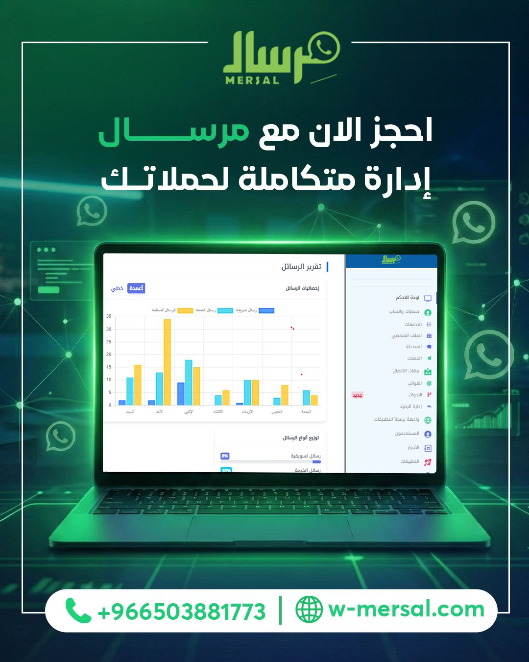 إدارة متكاملة لعملائك عبر WhatsApp Mersal API